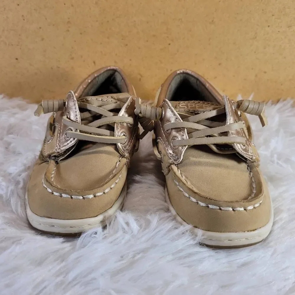 Sperry Girls Boat Shoes Rose Gold Songfish Jr.- Size 7.5- NEW